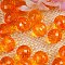 Transparent Acrylic Beads, Round, Orange, 12mm