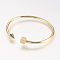 Brass Cuff Bangle, Real 18K Gold Plated, 2 inchx2-1/4 inch(51x57mm)