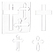 Transparent Acrylic Templates, Religion Cross, Clear, Square: 197x197x6mm, Cross: 118~163x77~102x6mm