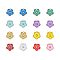 20Pcs 10 Colors Light Gold Plated Alloy Enamel Charms, Flower, Cadmium Free & Lead Free, Mixed Color, 13x11mm, 2pcs/color