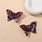 Handmade Lampwork Pendants, Butterfly, FireBrick, 38x60mm