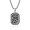 Retro Chinese Style Dragon-Shaped Titanium Steel Pendant Box Chain Necklaces, Antique Silver, 23.62 inch(60cm)