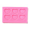 DIY Heart Patterns Cookie Food Grade Silicone Fondant Molds, for DIY Cake Decoration, UV & Epoxy Resin Jewelry Making, Hot Pink, 106x66x6mm, Inner Diameter: 21x27mm