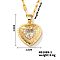 Brass Luxury Cubic Zirconia Heart Pendant Necklaces, Golden, Clear, 15.75 inch(40cm)