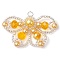 Seed Beads & Glass Pearl Beaded Charms, Butterfly Pendants, Orange, 26x40x6mm