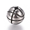 316 Surgical Stainless Steel Beads, Polished, Round, Basketball, Antique Silver, 9.5mm, Hole: 2mm