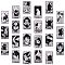 22Pcs 22 Style Tarot Theme Printed Acrylic Pendants, Rectangle Charms with Cat, Black, 39x24x2.5mm, Hole: 1.8mm, 1pc/style