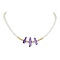 ABS Plastic Imitation Pearl Beaded Necklaces,  Natural Quartz Crystal Points Bead Necklaces, Dyed, Dark Orchid, 16.85 inch(42.8cm)