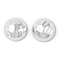 CCB Plastic Cabochons, Half Round, Platinum, 14x7.5mm