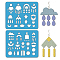 2Pcs 2 Style Acrylic Earring Handwork Template, Card Leather Cutting Stencils, Moon, 15x18x0.3cm, 1pc/style