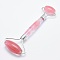 Watermelon Stone Glass Brass Face Massager, Facial Rollers, Platinum, 146~150x54~58x19~22mm