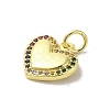 Real 18K Gold Plated Brass Pave Cubic Zirconia Pendants KK-M283-08G-02-2