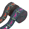 AHANDMAKER 2 Rolls 2 Colors Ethnic Style Embroidery Polyester Ribbons OCOR-GA0001-14-1