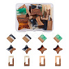 Cheriswelry 12Pcs 6 Styles Transparent Resin & Walnut Wood Pendants RESI-CW0001-14-1