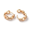 Brass Hoop Earrings with Rhinestone EJEW-K256-56KCG-2