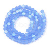 Imitation Jade Bicone Frosted Glass Bead Strands GLAA-F029-JM4mm-A04-2