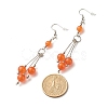 Natural Malaysia Jade Ball Beads Long Dangle Earring for Lady EJEW-JE04680-02-4