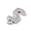 Brass Micro Pave Clear Cubic Zirconia Pendants ZIRC-I067-02F-2