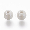 Pearlized Handmade Porcelain Round Beads X-PORC-S489-6mm-01-2