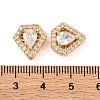 Brass Micro Pave Clear Cubic Zirconia Beads KK-S389-28G-3