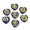 7Pcs 7 Styles Chakra Natural Lapis Lazuli Love Heart Ornaments Figurines G-P533-01F-1