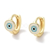 Real 18K Gold Plated Brass Enamel Evil Eye Hoop Earrings for Women EJEW-L269-128G-2