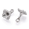 Rhodium Plated 925 Sterling Silver Micro Pave Cubic Zirconia Peg Bails STER-T004-53P-3