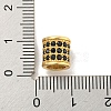 Brass Micro Pave Black Cubic Zirconia European Beads KK-G493-48G-02-3