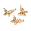 Brass Micro Pave Colorful Cubic Zirconia Charms ZIRC-Z019-10G-NR-1