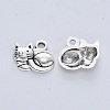 Tibetan Style Alloy Kitten Pendants TIBE-R316-062AS-RS-2