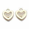 Brass Micro Pave Clear Cubic Zirconia Charms KK-S356-223G-NF-1