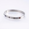 304 Stainless Steel Bangles BJEW-P223-19-02-3