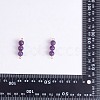 10Pcs Triple Natural Amethyst Round Beaded Connector Charms PALLOY-SW00003-01-8