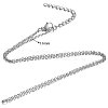 Non-Tarnish 304 Stainless Steel Cable Chain Necklace STAS-T040-PJ204-45-3