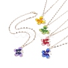 5Pcs 5 Colors Glass Seed Braided Butterfly Pendant Necklaces Set NJEW-JN04046-1