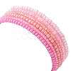 Pink Color Palette Gradient Color Glass Seed Beaded Stretch Bracelet Sets BJEW-MZ00102-01-5