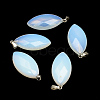 Faceted Horse Eye Opalite Pendants with Platinum Tone Brass Findings G-R316-17-1