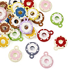 24Pcs 12 Colors Frosted Painted Colored Alloy Pendants FIND-TA0003-24-2