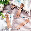 DELORIGIN 4Pcs 4 Styles Wood Bookmarks AJEW-DR0001-35-4