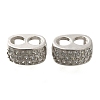 925 Sterling Silver Micro Pave Clear Cubic Zirconia Spacer Bars STER-U006-17P-1