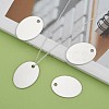 201 Stainless Steel Oval Stamping Blank Tag Pendants STAS-S031-04-5