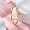 Rack Plating Brass Micro Pave Cubic Zirconia Hinged Bangles BJEW-H624-05G-3