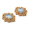 Golden Plated Alloy Oval Connector Charms FIND-B022-02G-04-3