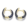 Brass Micro Pave Cubic Zirconia Huggie Hoop Earrings KK-R137-015B-NF-2