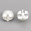 ABS Plastic Imitation Pearl Shank Buttons BUTT-T002-6mm-01S-2