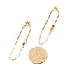 Chain Tassel with Glass Seed Beads Dangle Stud Earrings for Girl Women EJEW-TA00014-4