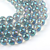 Electroplate Glass Beads Strands EGLA-Q062-8mm-A01-1