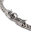 Non-Tarnish 304 Stainless Steel Wheat Chains Necklace with Dragon Clasps for Men Women NJEW-E155-05P-4