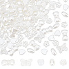 SUPERFINDINGS 400Pcs 5 Style ABS Plastic Imitation Pearl Beads KY-FH0001-13-1