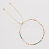 Glass Seed Braided Slider Bracelet BJEW-BB727272757-C-1